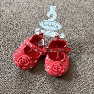 Red Floral Koalababy Baby Girl Shoes Size 1